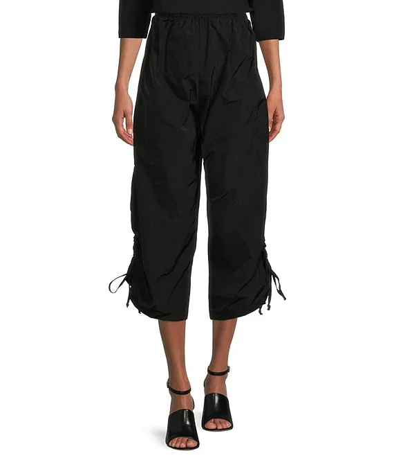 Bryn Walker, 78968 Side-Ruched Pant, Memory Crunch, Black