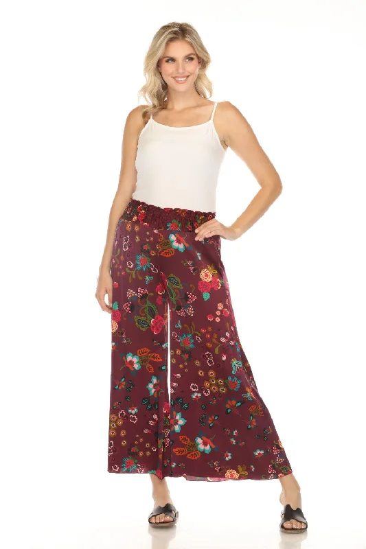 Johnny Was Red Adriana Rachel Silk Wide-Leg Pants C63023B-O