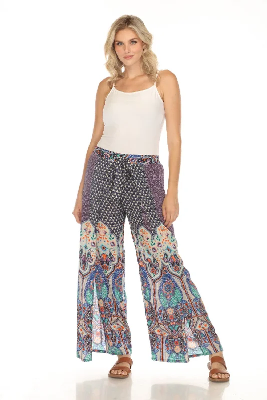 Johnny Was Purple Printed Wrap Pants CSW7722-D