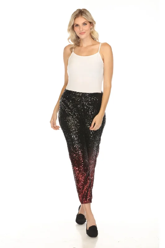 Johnny Was Sequin Burgundy Jett Jogger Pants R69322BO