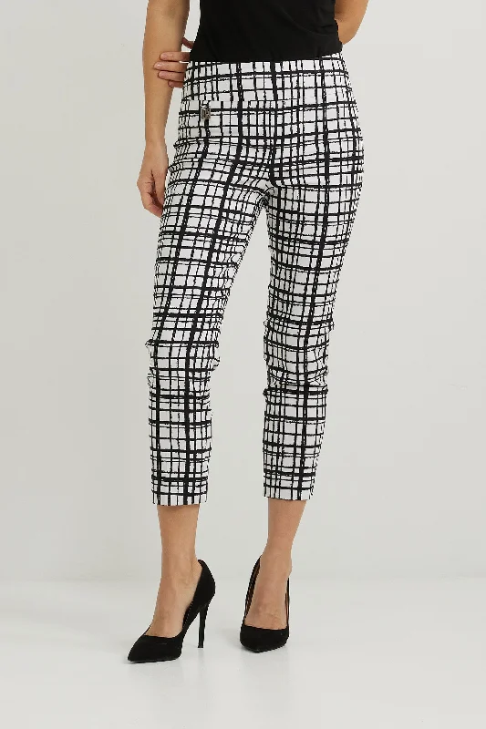 Joseph Ribkoff Sale, 222259 Checked Cropped Pants