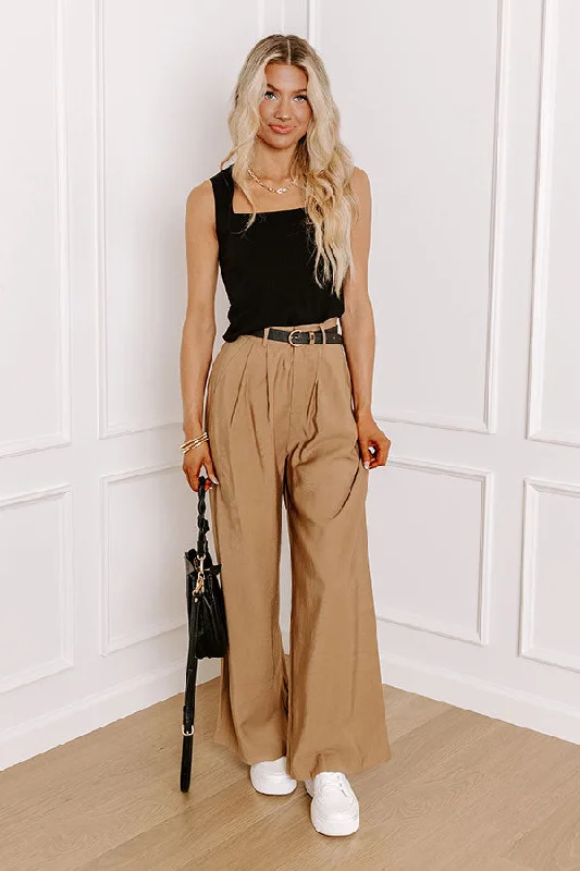 The Donatella High Waist Trousers In Khaki