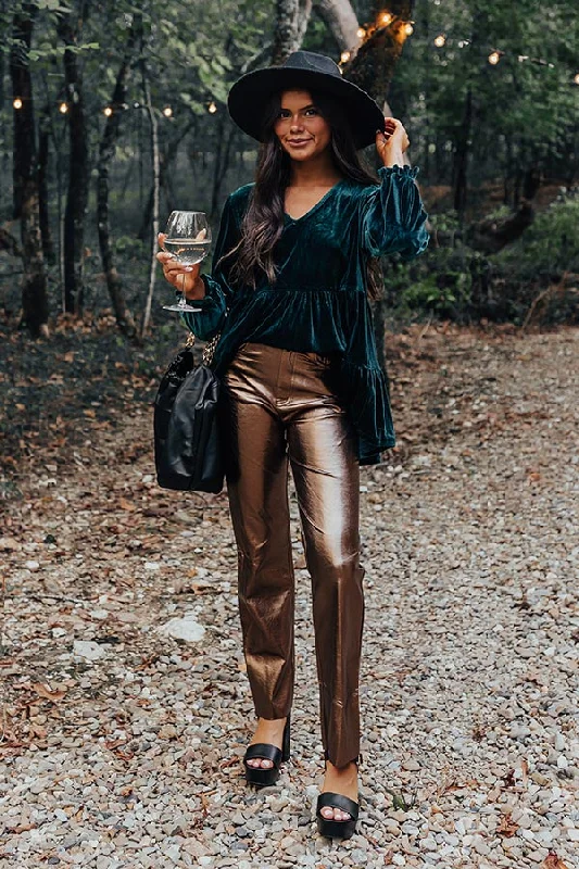 The Hudson High Waist Metallic Pants