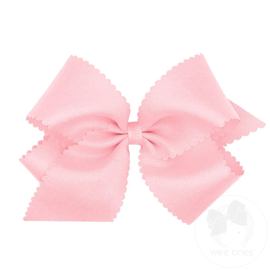 Wee Ones King Grosgrain Scalloped Edge Hair Bow