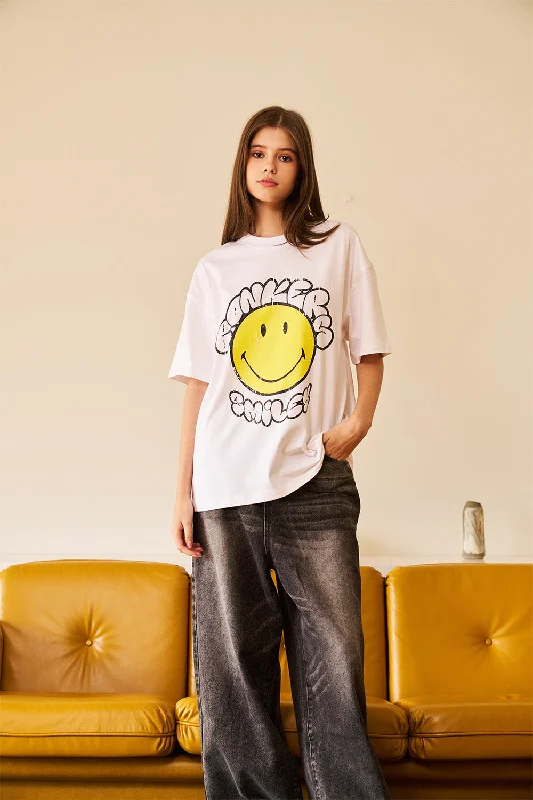 White Bonkers X Smiley Oversized T-shirt