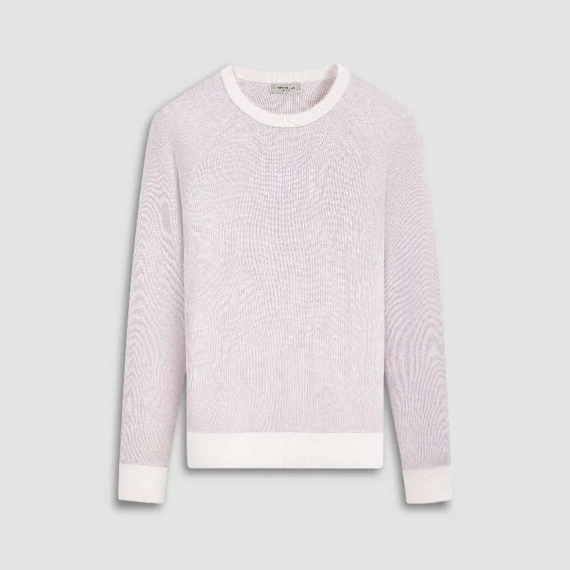 Fisherman Rib Jacquard Crew Neck Sweater