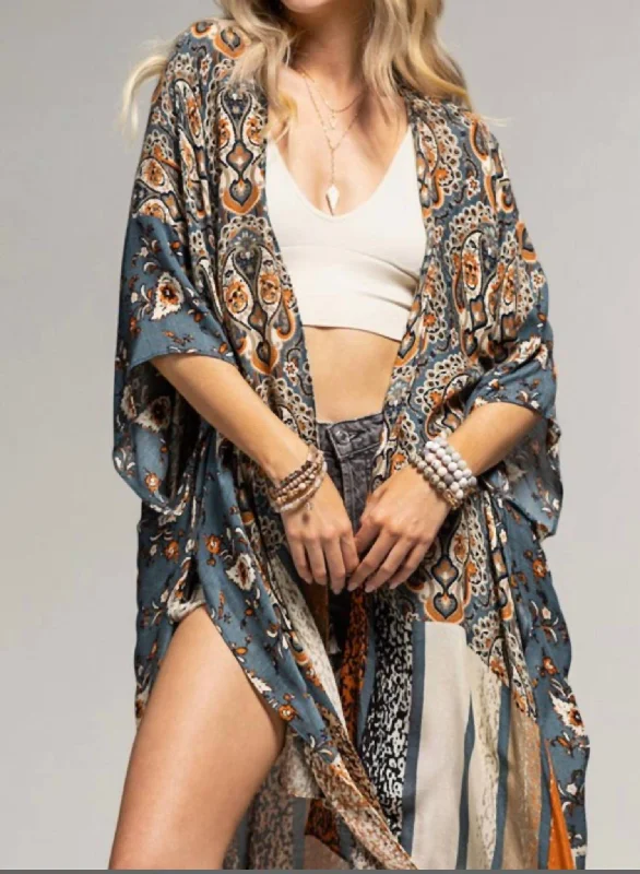 Paisley Kimono In Blue