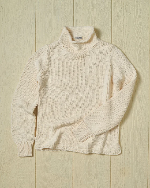 Women's Fisherman's Sweater in Egret