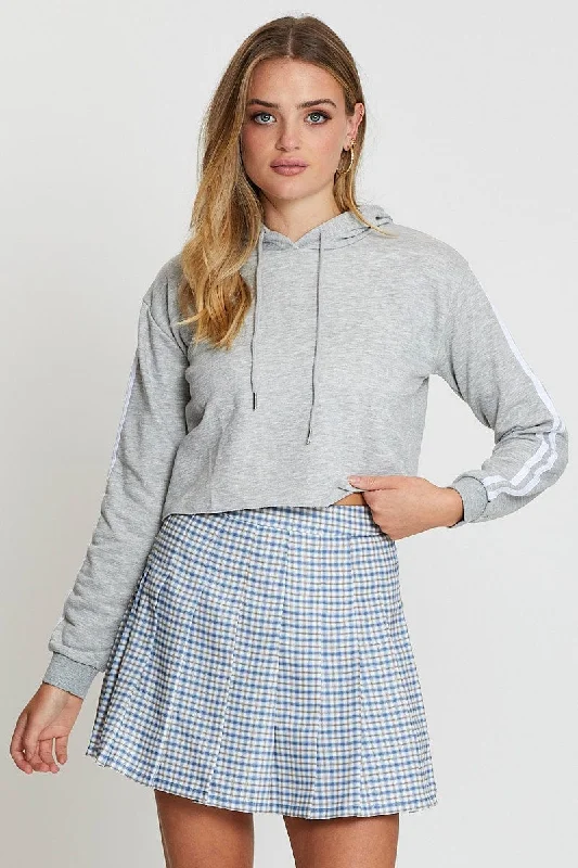 Check Pleated Skirt Mini Tennis