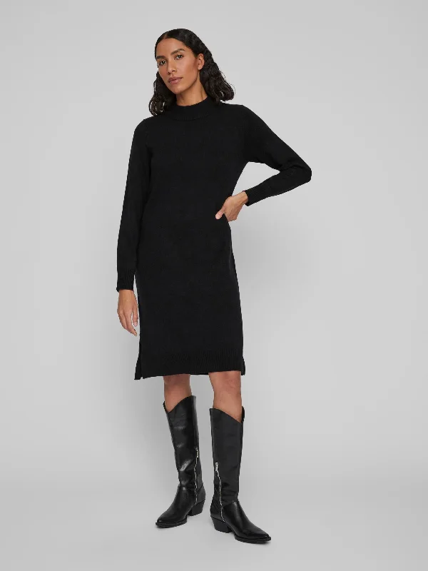 VERONICA CREW NECK MIDI DRESS (BLACK)