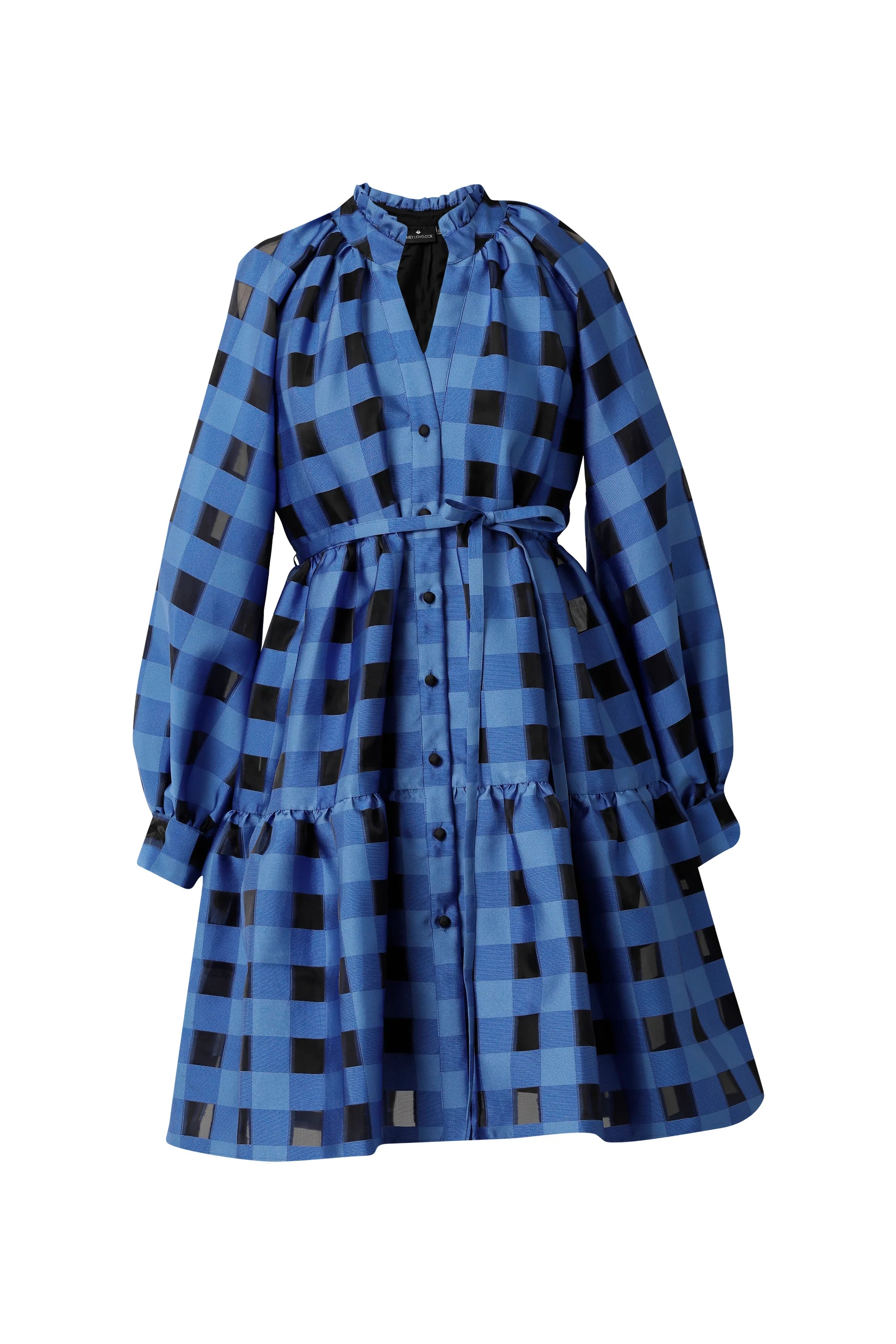 Emily Lovelock Directoire Blue Gingham Dress