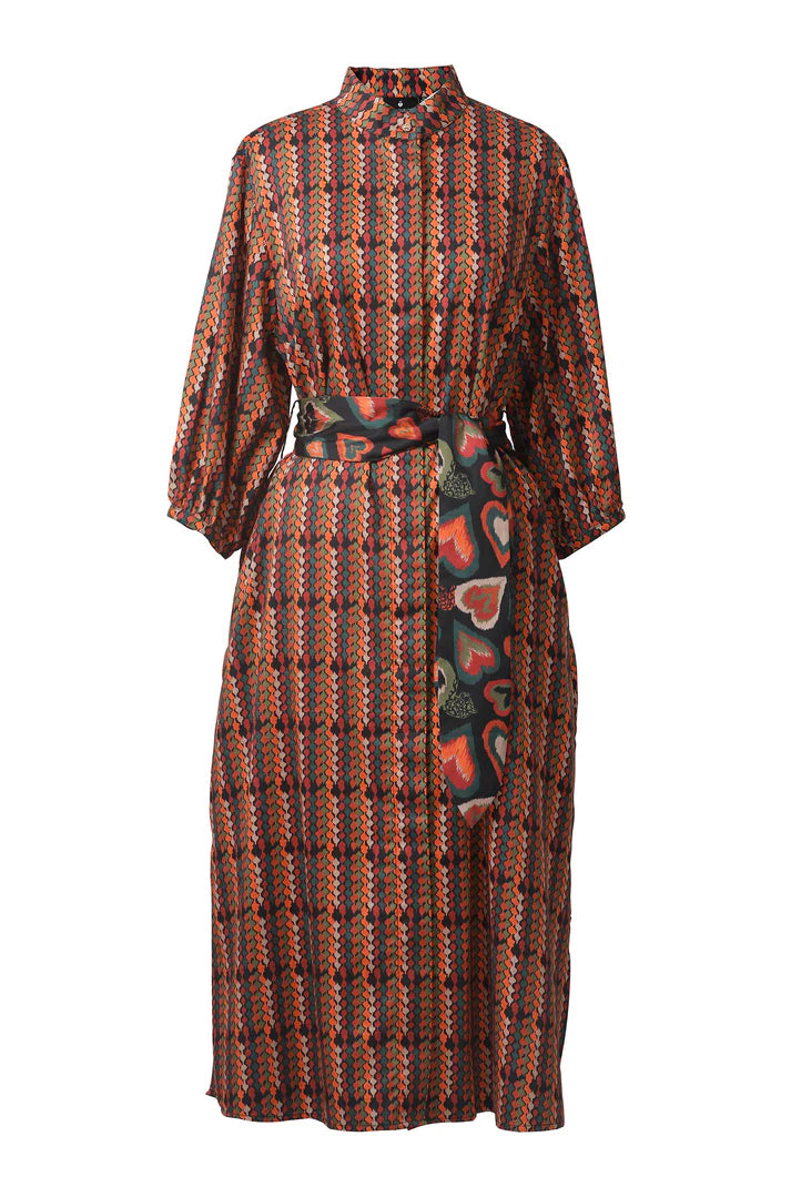 Emily Lovelock Zora Print Mixed Dress