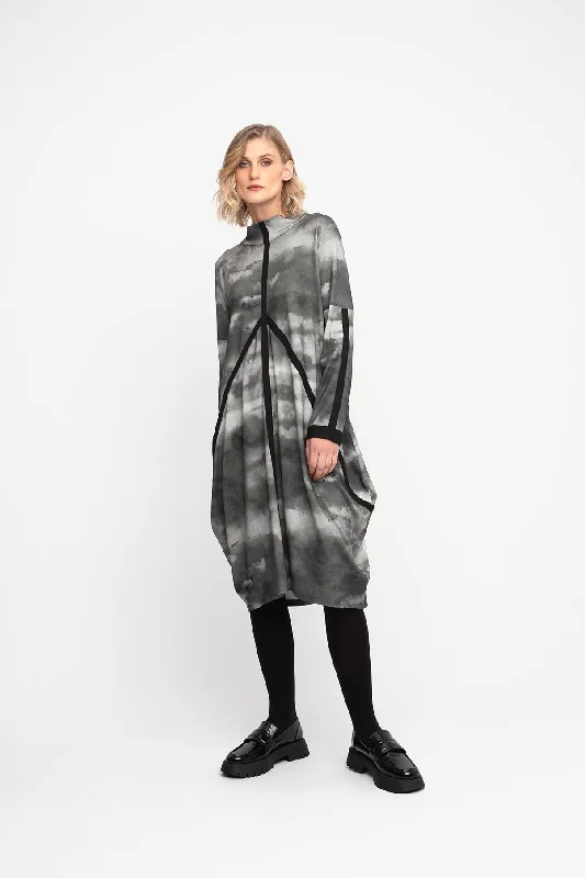 Ozai N Ku Grey Blurred Finestra Dress