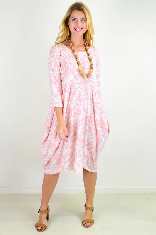 Pink Abstract Cocoon Sophia Tunic Dress