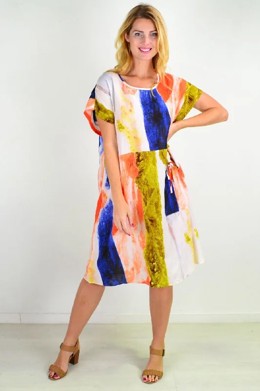 Splash of colour Shift Pocket Tunic Dress