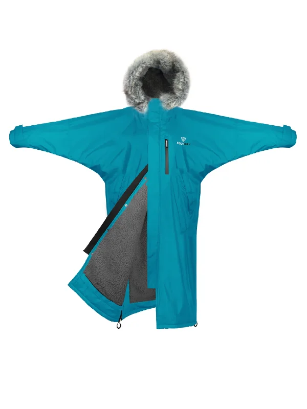 Evolution Women's | Thick Fleece | Fur Hood | Turquoise