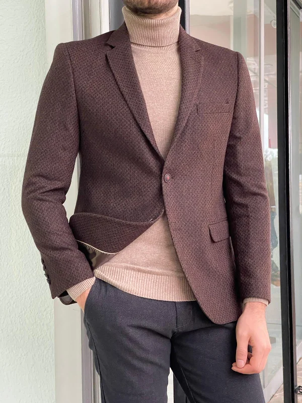 Davis Brown Slim Fit Wool Blazer