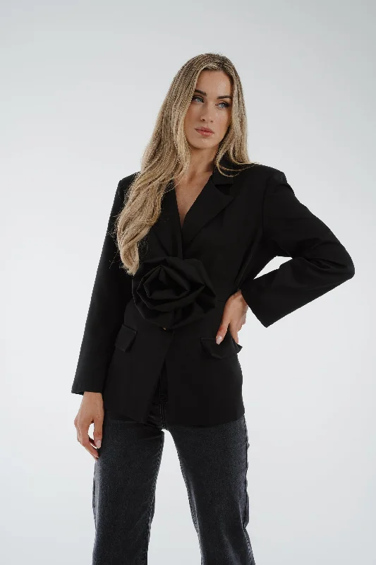 Lynne Corsage Blazer In Black