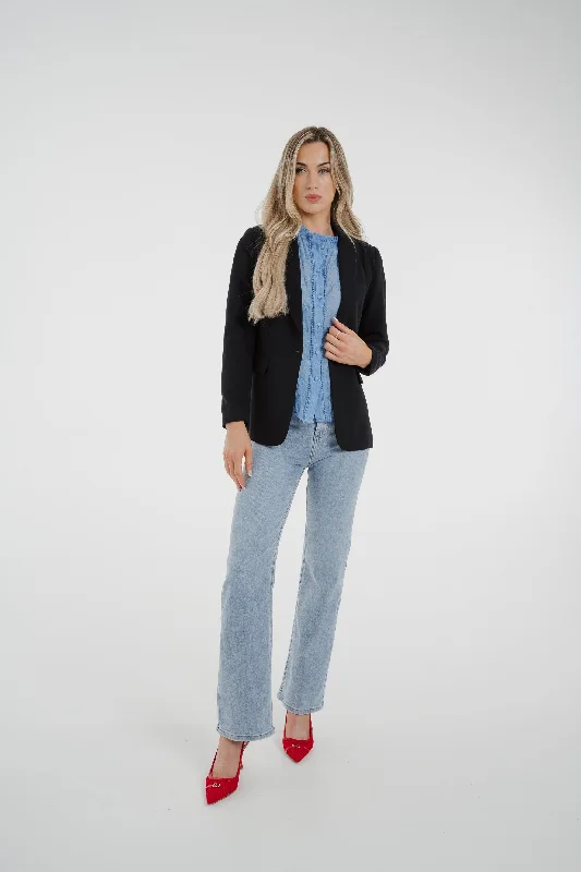 Nadia One Button Blazer In Navy