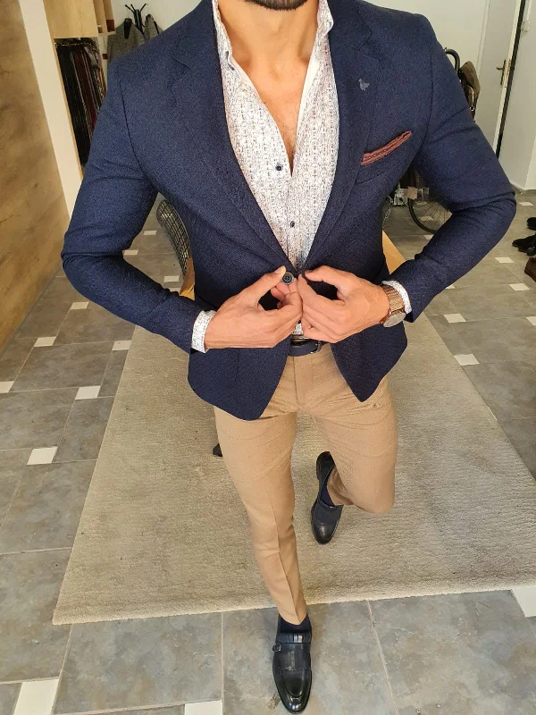 Torino Navy Blue Slim Fit Blazer